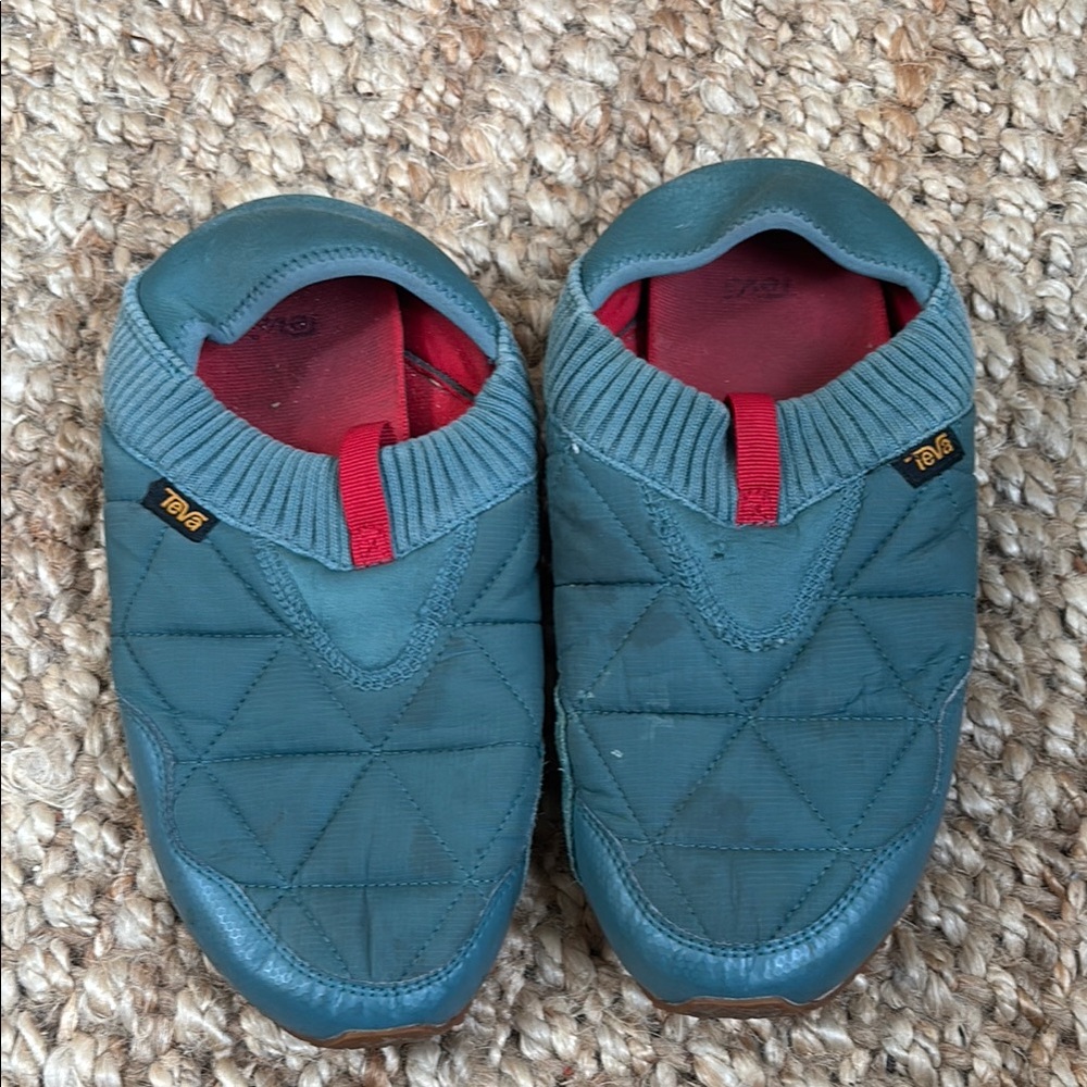 Teva Quilted Slip-On Shoes - Teal and Red